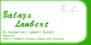 balazs lambert business card